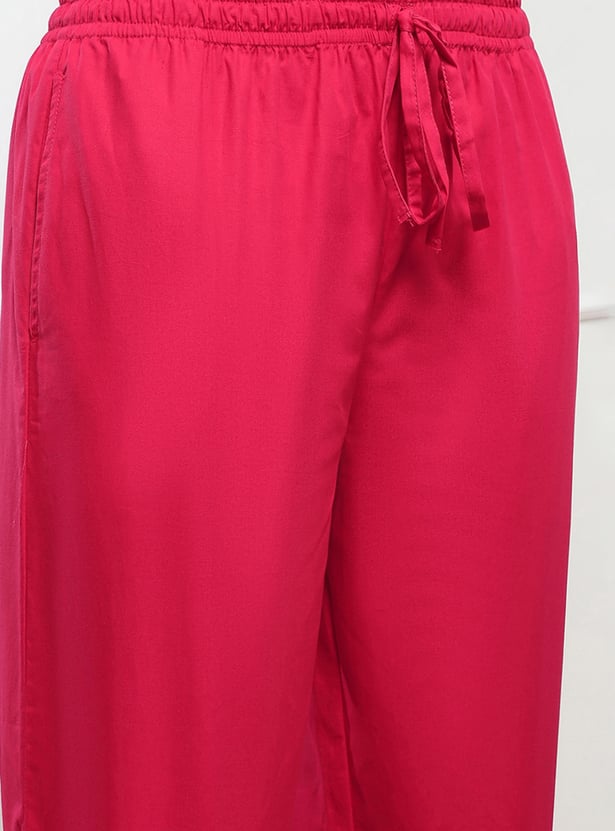 BIBA Solid Straight Pants