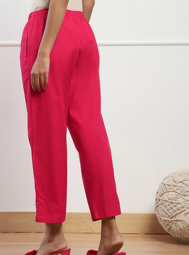 BIBA Solid Straight Pants