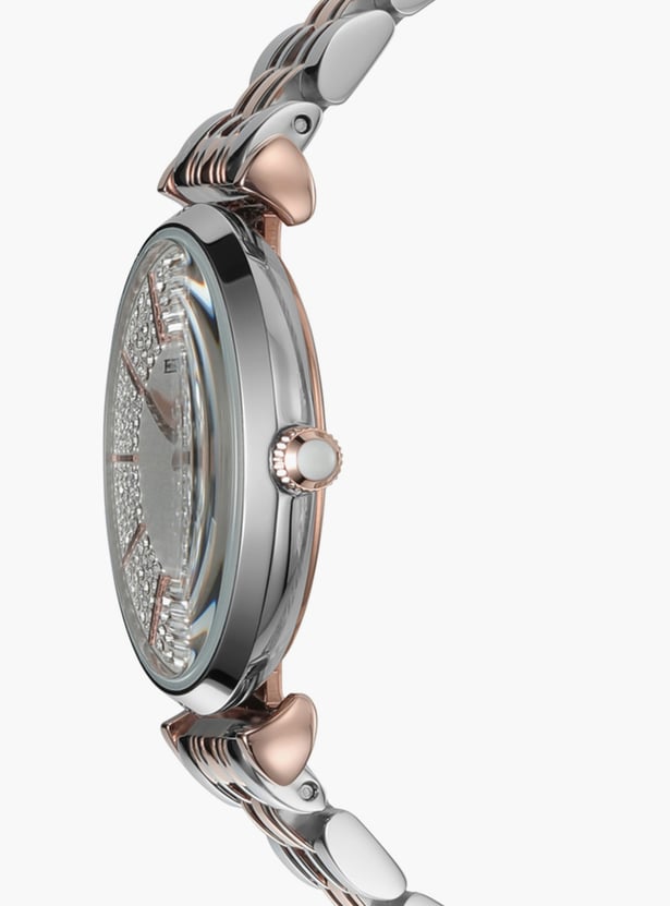 EMPORIO ARMANI Women Embellished Analog Watch with Metal Strap - AR11537I