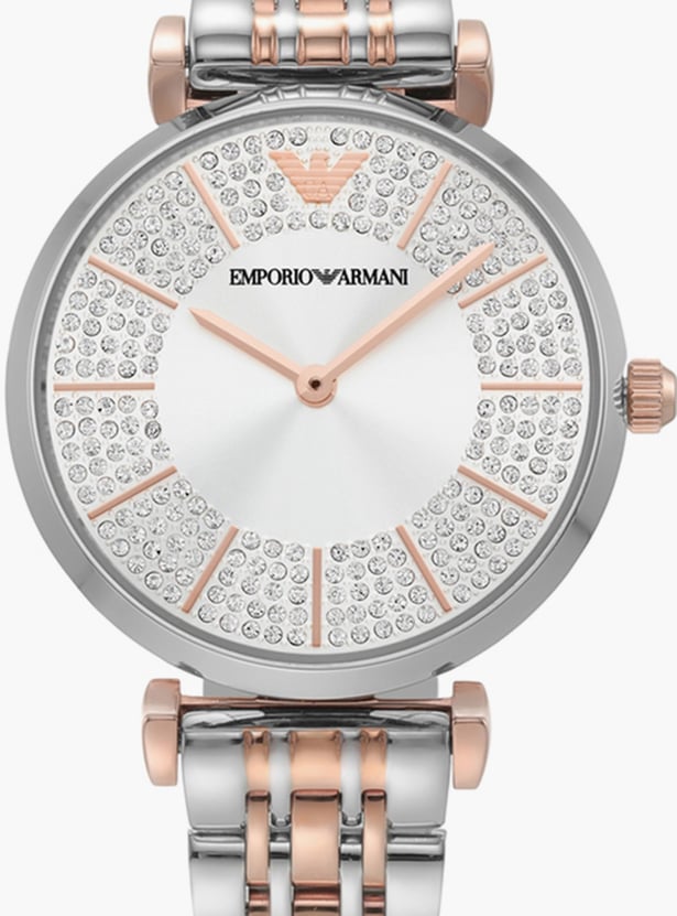 EMPORIO ARMANI Women Embellished Analog Watch with Metal Strap - AR11537I