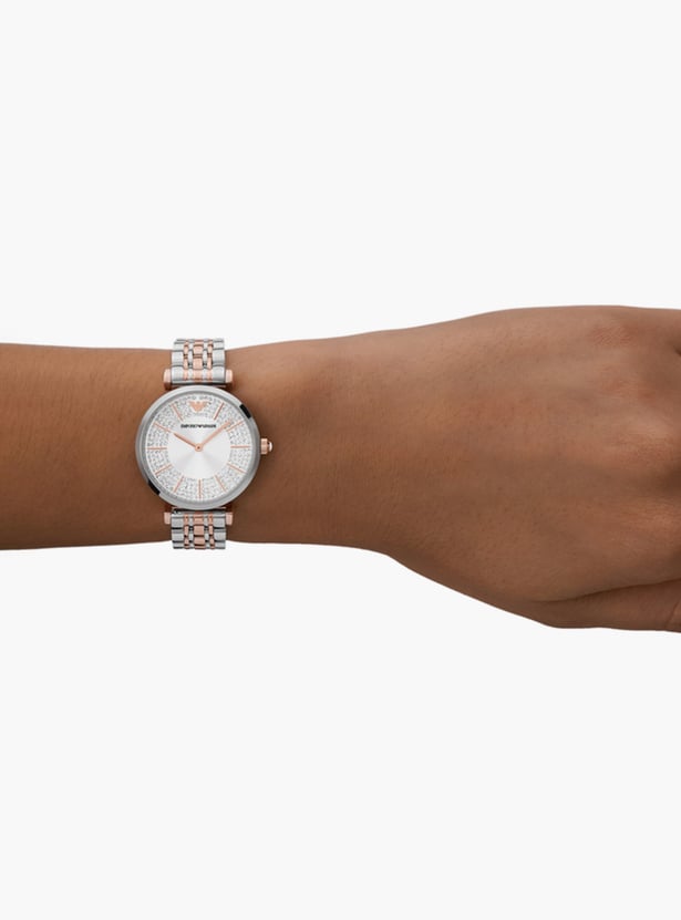 EMPORIO ARMANI Women Embellished Analog Watch with Metal Strap - AR11537I