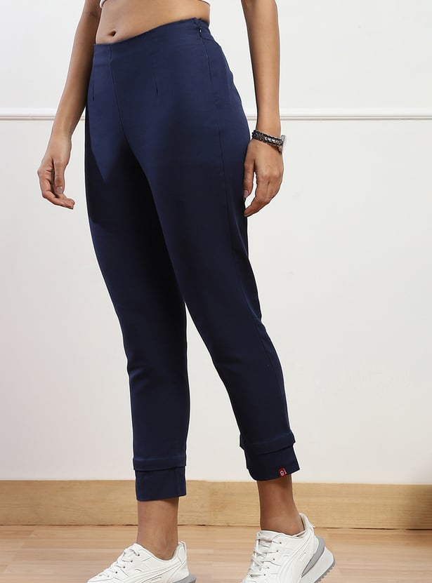 BIBA Solid Straight Pants