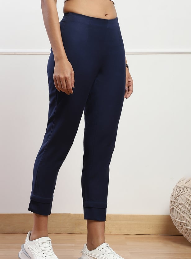 BIBA Solid Straight Pants