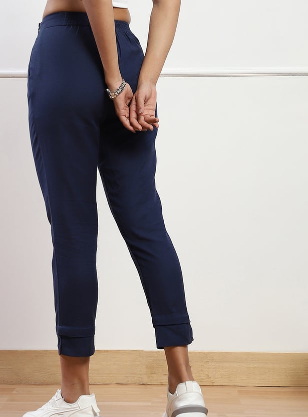 BIBA Solid Straight Pants