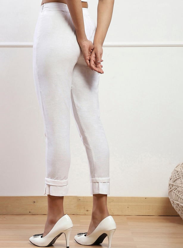 BIBA Solid Straight Pants