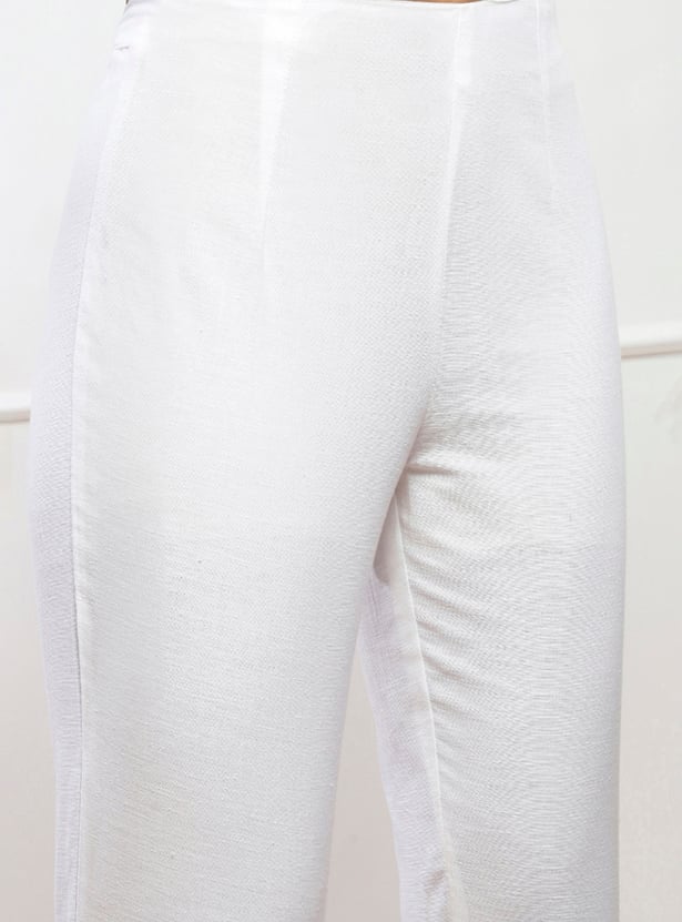 BIBA Solid Straight Pants