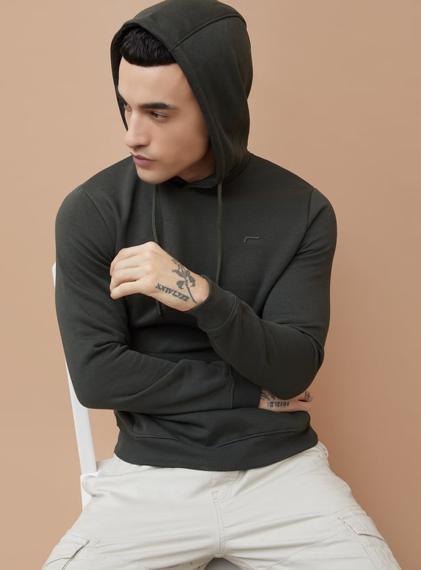 FAME FOREVER Solid Hooded Sweatshirt