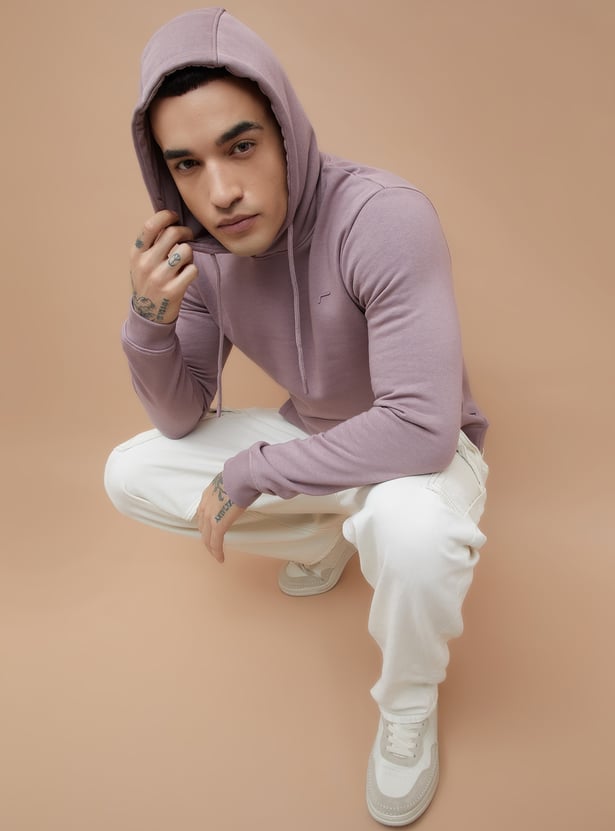 FAME FOREVER Solid Hooded Sweatshirt