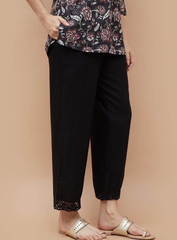 MELANGE Solid Straight Pants