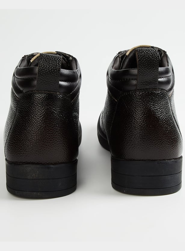 LEE COOPER Textured Leather Ankle Boots