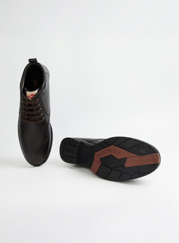 LEE COOPER Textured Leather Ankle Boots