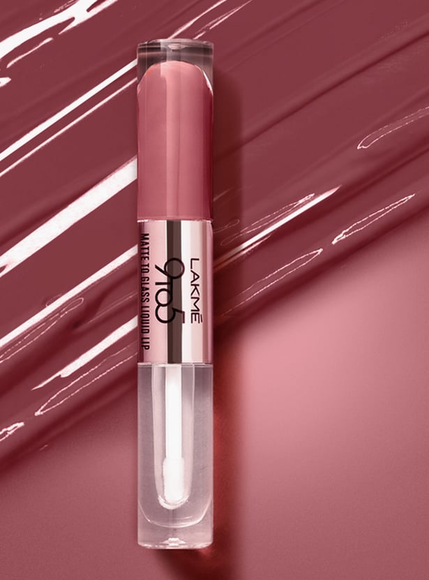 LAKME 9 to 5 Matte to Glass Liquid Lip - Passion Pink - 7.6ml