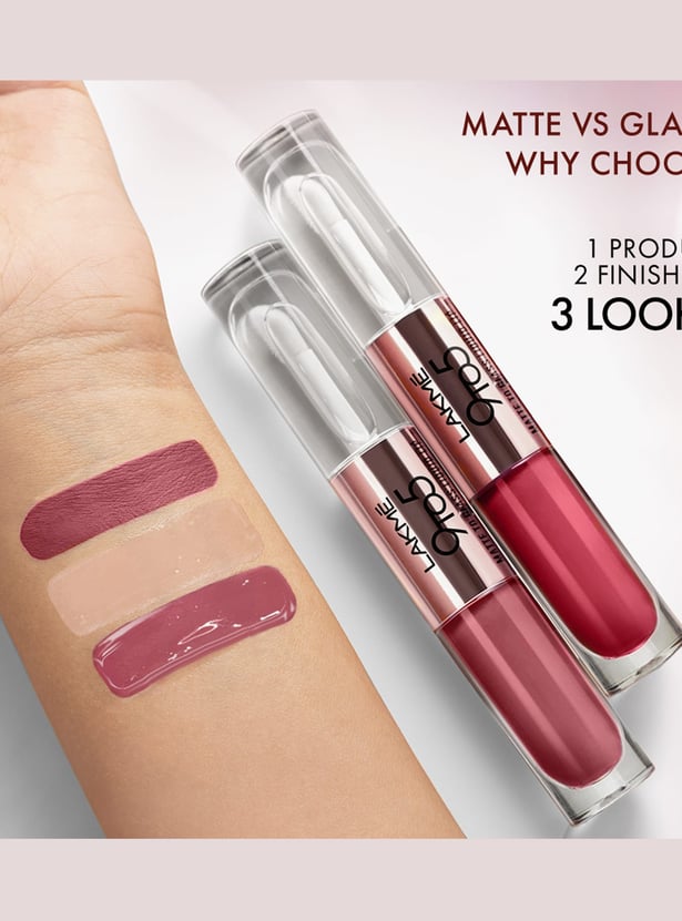 LAKME 9 to 5 Matte to Glass Liquid Lip - Passion Pink - 7.6ml