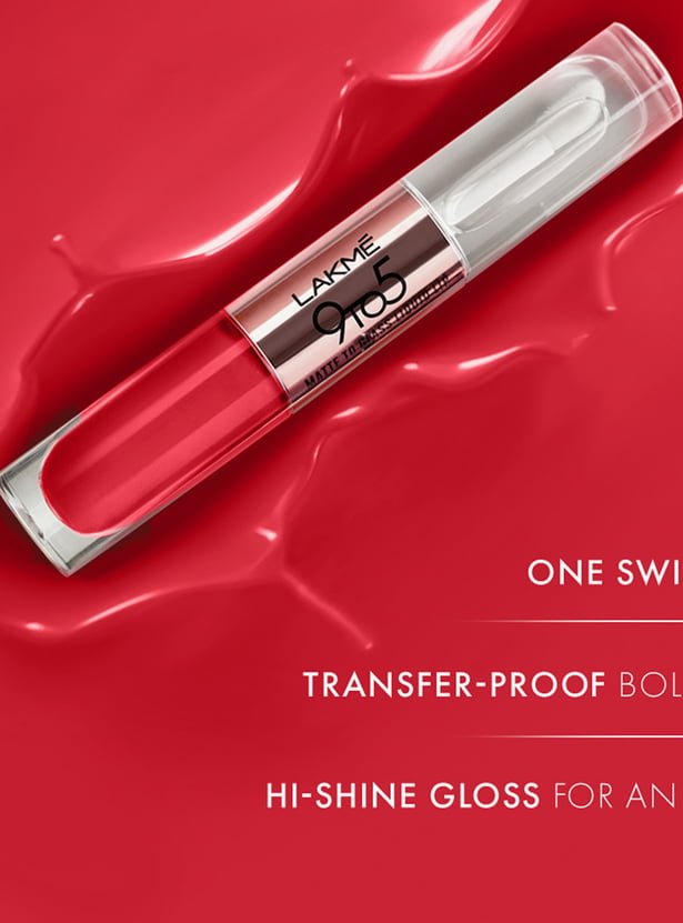 LAKME 9 to 5 Matte to Glass Liquid Lip - Passion Pink - 7.6ml