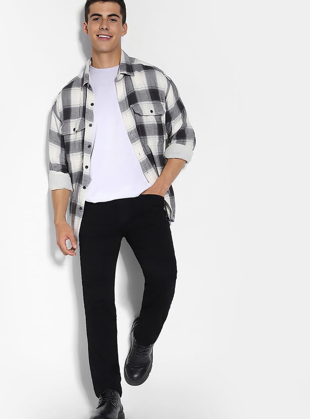 AMERICAN EAGLE Solid Slim Tapered Jeans