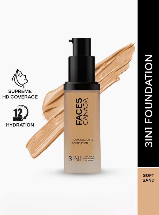 FACES CANADA Flawless 3-in-1 Matte Foundation - Soft Sand 041 - 30ml