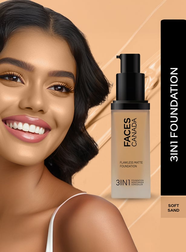 FACES CANADA Flawless 3-in-1 Matte Foundation - Soft Sand 041 - 30ml