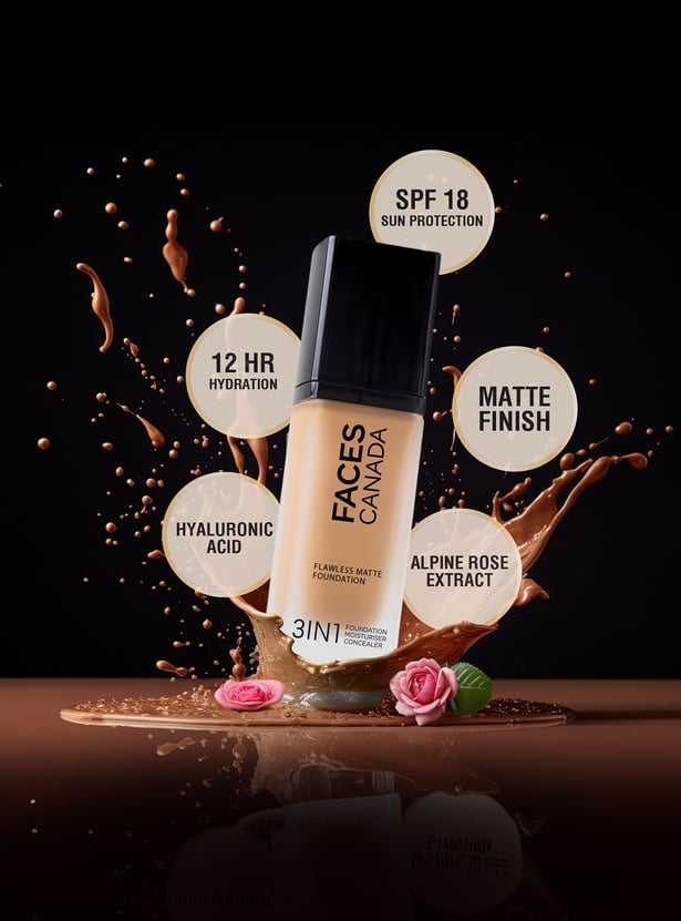 FACES CANADA Flawless 3-in-1 Matte Foundation - Soft Sand 041 - 30ml