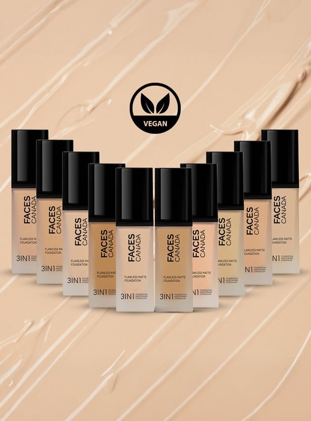 FACES CANADA Flawless 3-in-1 Matte Foundation - Soft Sand 041 - 30ml