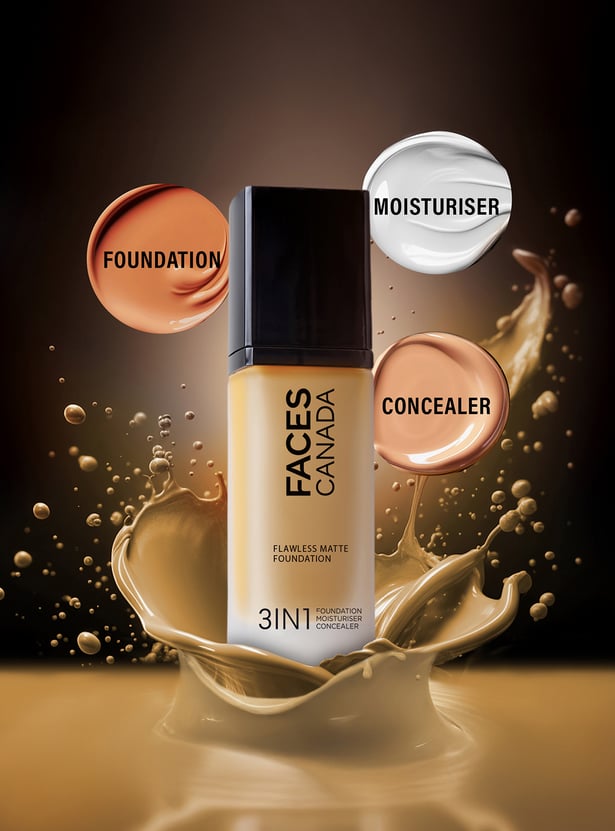 FACES CANADA Flawless 3-in-1 Matte Foundation - Warm Sand 042 - 30ml