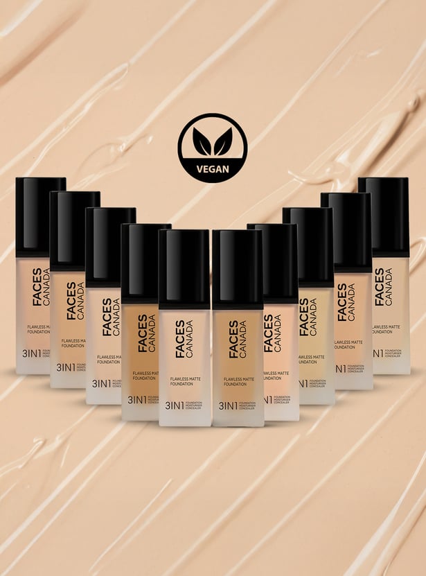 FACES CANADA Flawless 3-in-1 Matte Foundation - Warm Sand 042 - 30ml