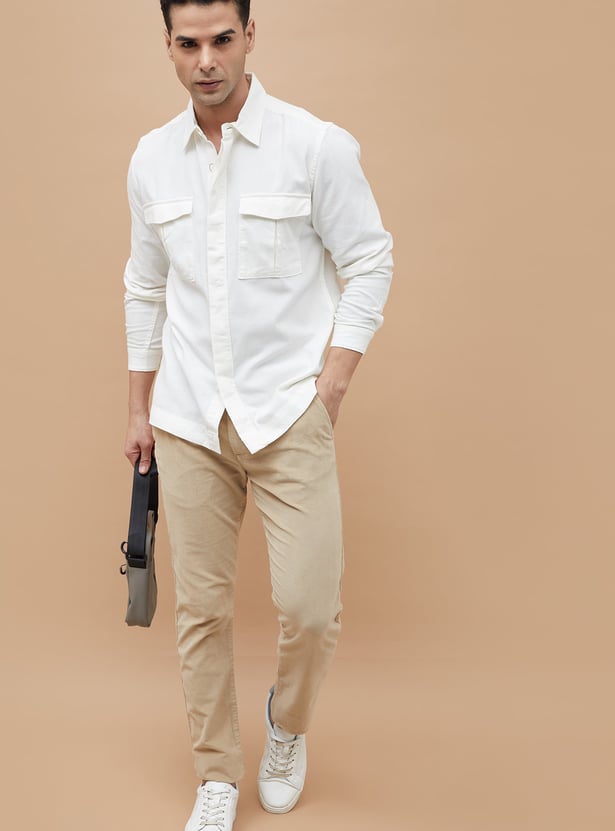 CODE UNWIND Solid Regular Fit Shacket