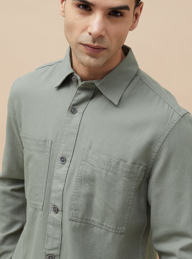 CODE UNWIND Solid Casual Shacket