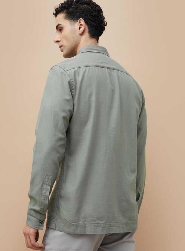 CODE UNWIND Solid Casual Shacket