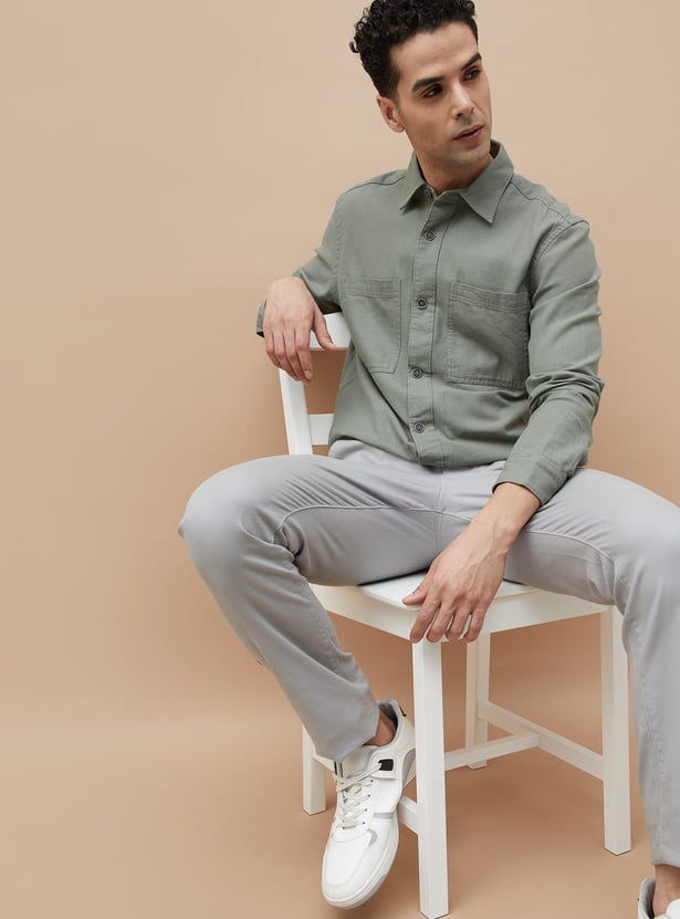 CODE UNWIND Solid Casual Shacket