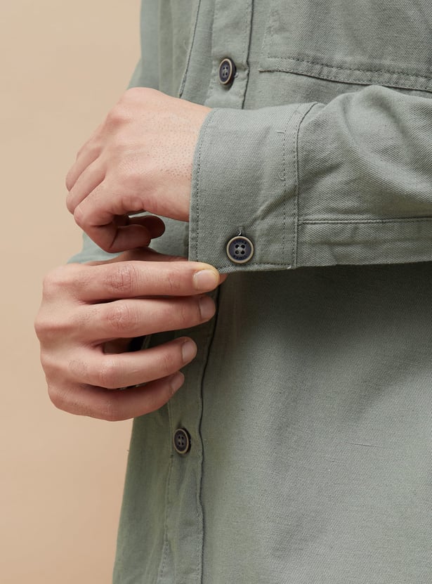 CODE UNWIND Solid Casual Shacket