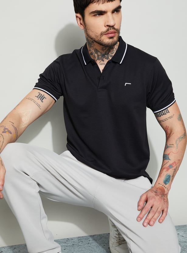 FAME FOREVER ACTIVE Solid Regular Fit Polo T-shirt