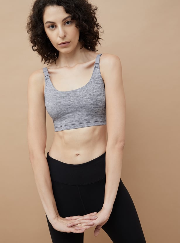 GINGER Textured Padded Non Wired Sports Bra