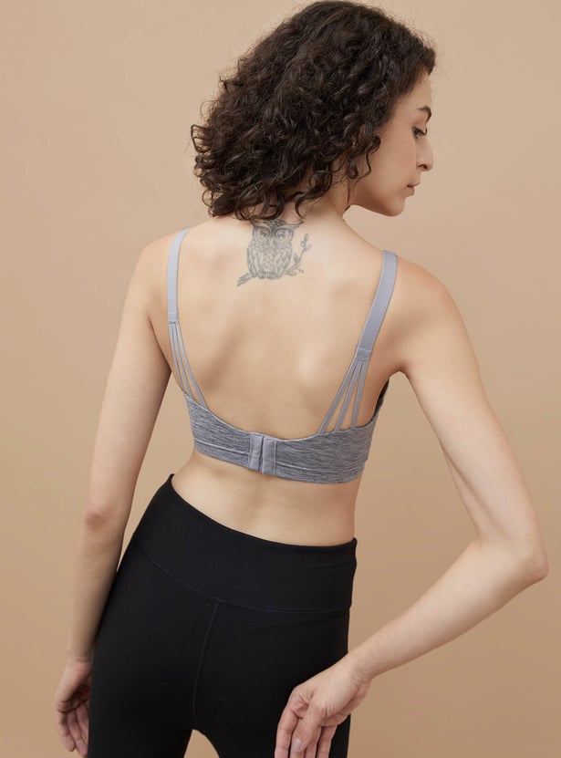 GINGER Textured Padded Non Wired Sports Bra