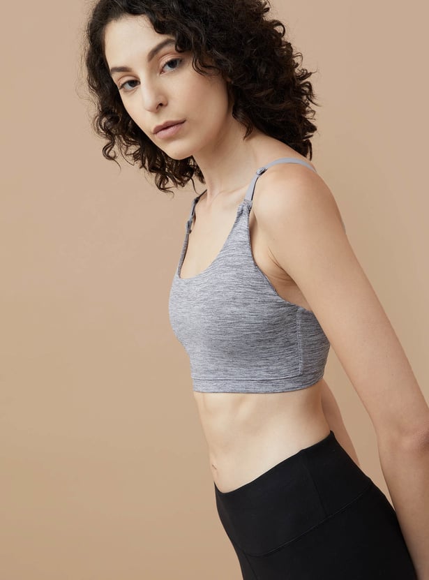 GINGER Textured Padded Non Wired Sports Bra