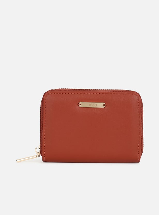 IRTH Women Solid Zip-Around Wallet