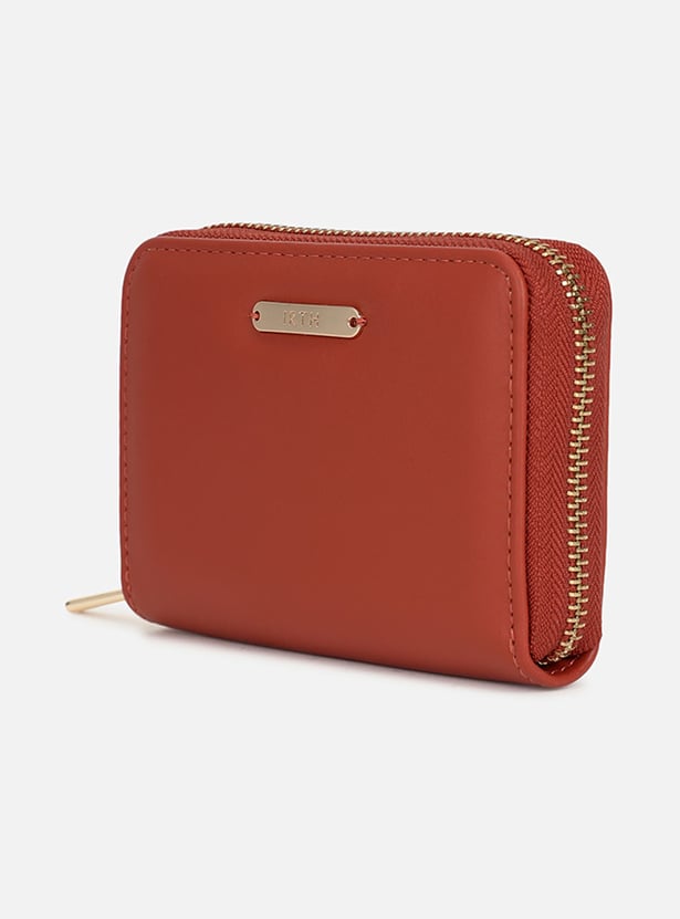 IRTH Women Solid Zip-Around Wallet