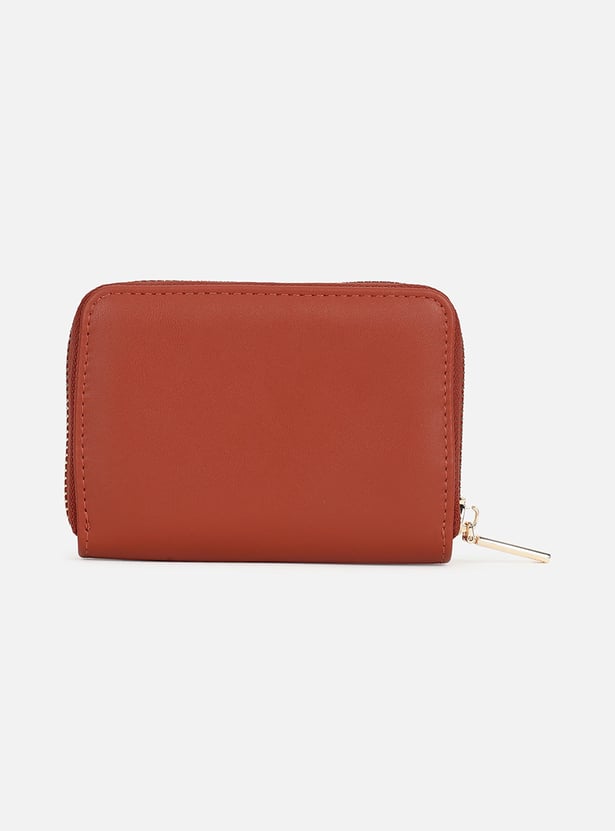 IRTH Women Solid Zip-Around Wallet