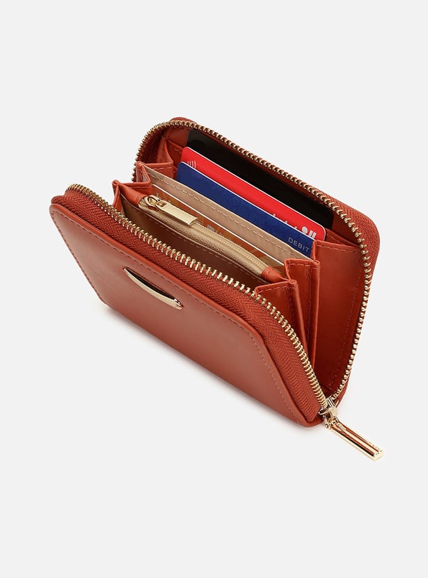 IRTH Women Solid Zip-Around Wallet