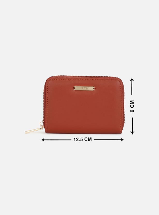 IRTH Women Solid Zip-Around Wallet