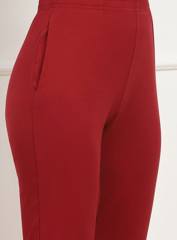 BIBA Solid Straight Pants