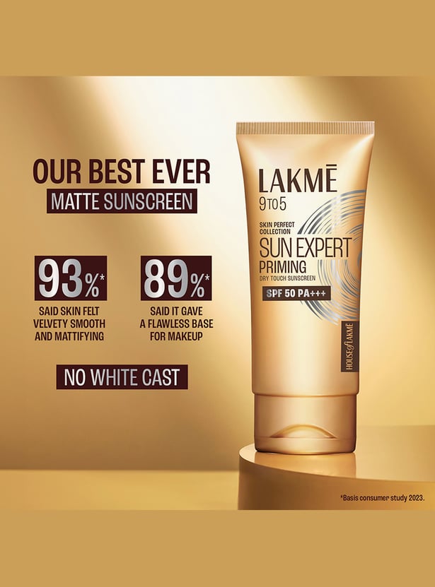 LAKME Skin Perfect Sun Expert Priming Dry Touch SPF 50 Sunscreen - 50g