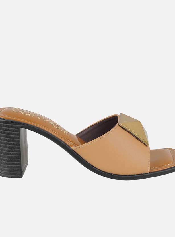 CATWALK Women Metal Accent Block Heels