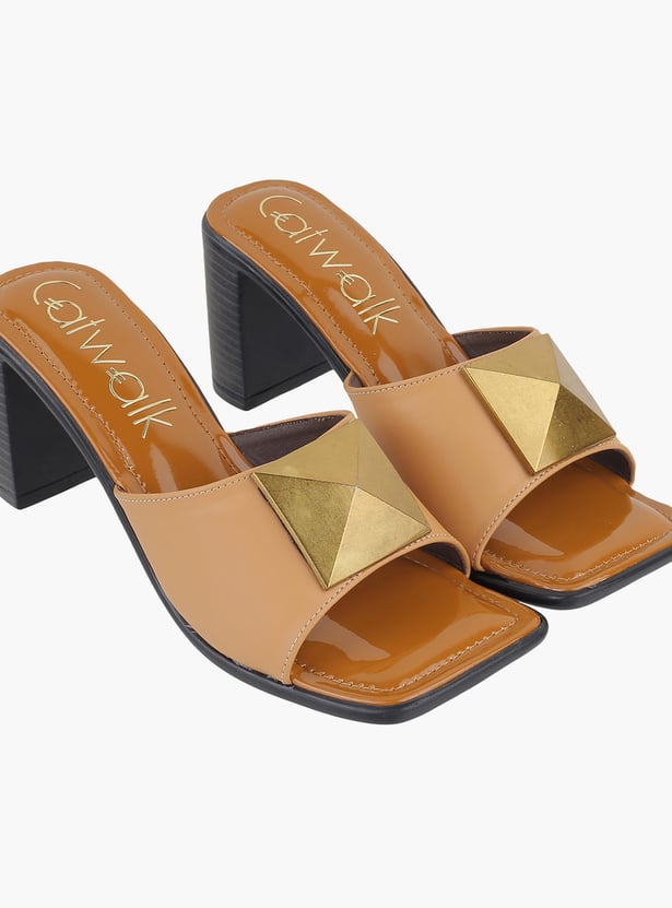CATWALK Women Metal Accent Block Heels