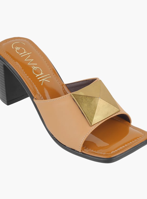 CATWALK Women Metal Accent Block Heels