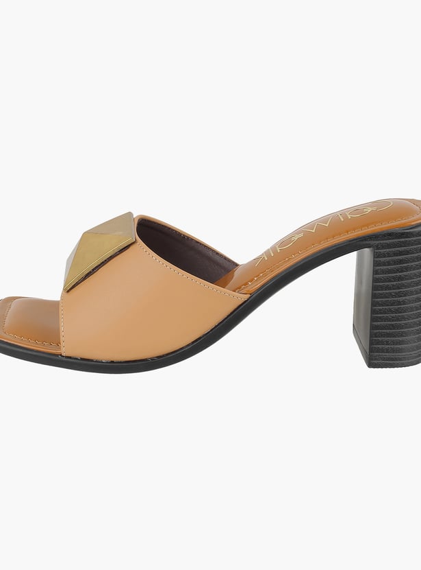 CATWALK Women Metal Accent Block Heels