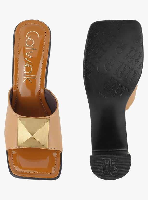 CATWALK Women Metal Accent Block Heels