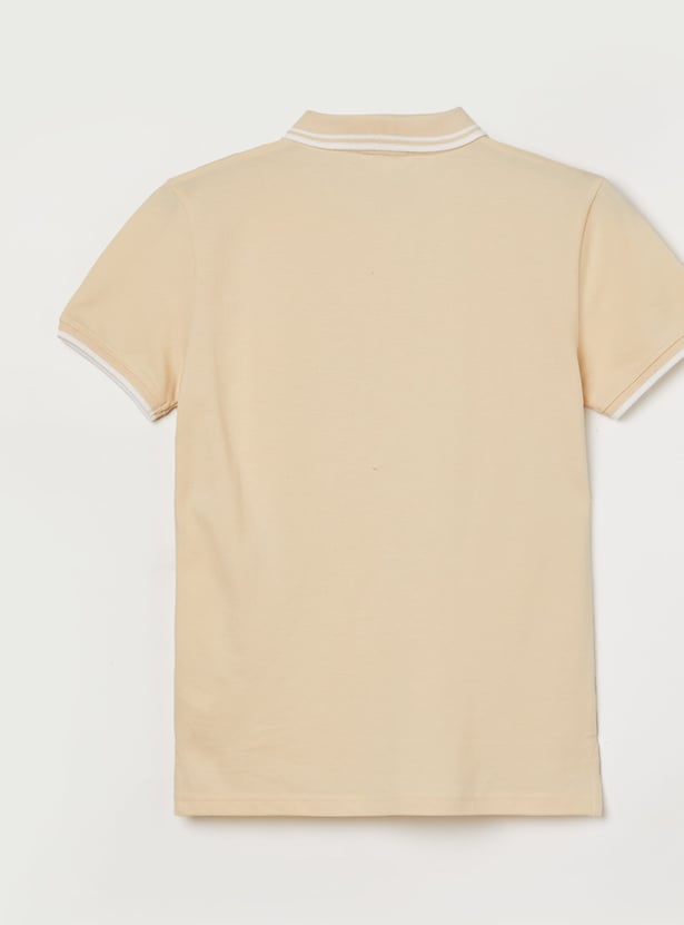 FAME FOREVER Boys Contrast Trim Polo T-shirt