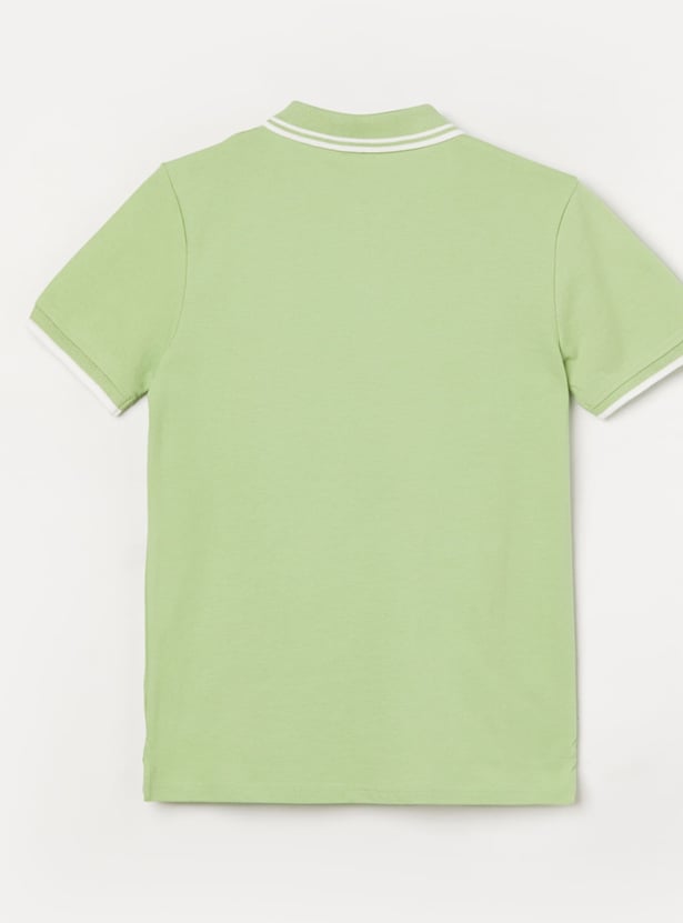 FAME FOREVER Boys Contrast Trim Polo T-shirt