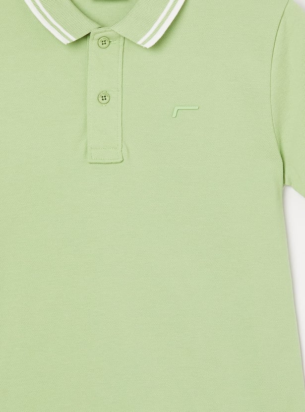 FAME FOREVER Boys Contrast Trim Polo T-shirt