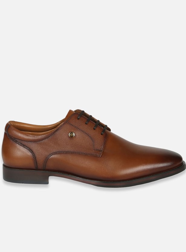 LOUIS PHILIPPE Men Solid Leather Derby Shoes